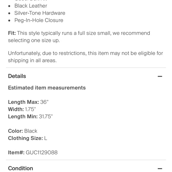 UNISEX GUCCI INTERLOCKING “G” BELT GUCCI SIZE 85 EMBOSSED LEATHER DOUBLE G LOGO - Picture 3 of 10